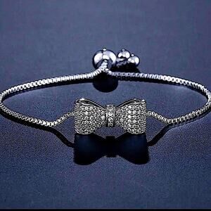 White Gold Plated Bow Knot Bracelet